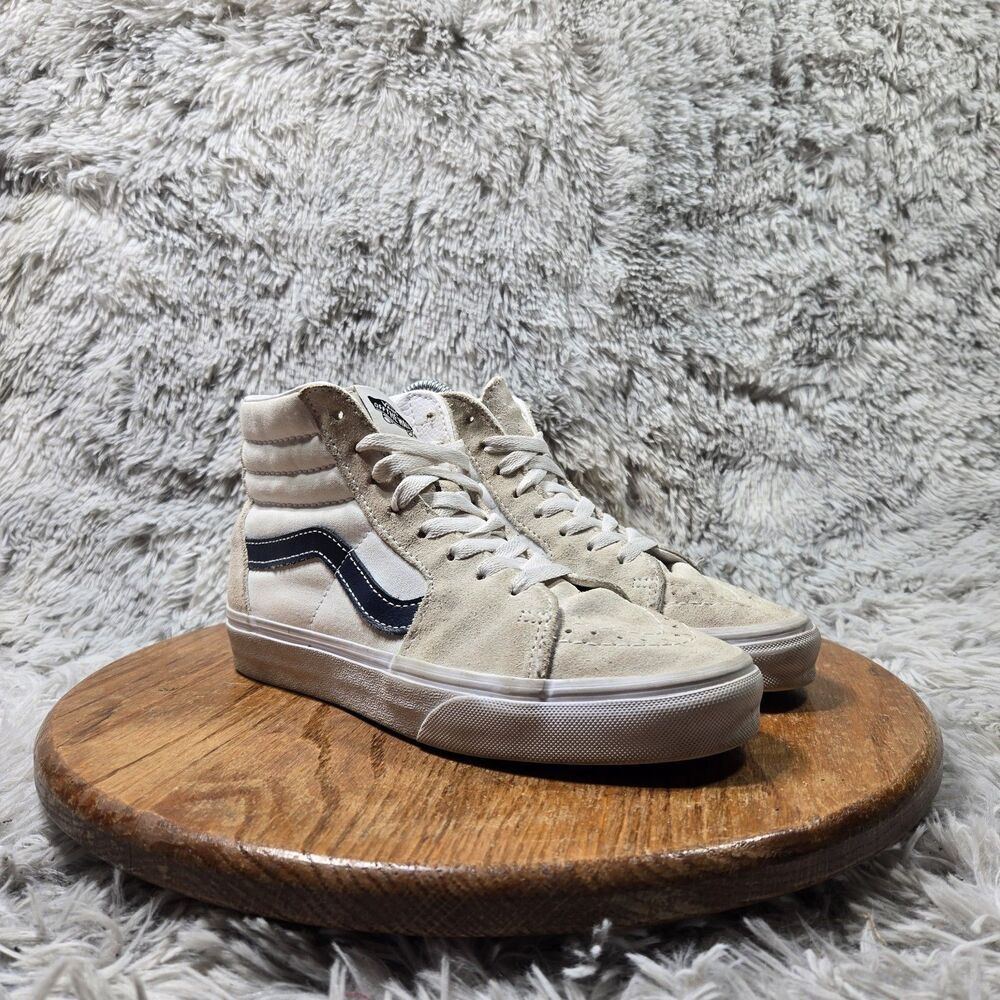 Vans Unisex SK8 Hi M5.5 W7 White Suede/Canvas Casual Lace  Shoes Sneakers 507698